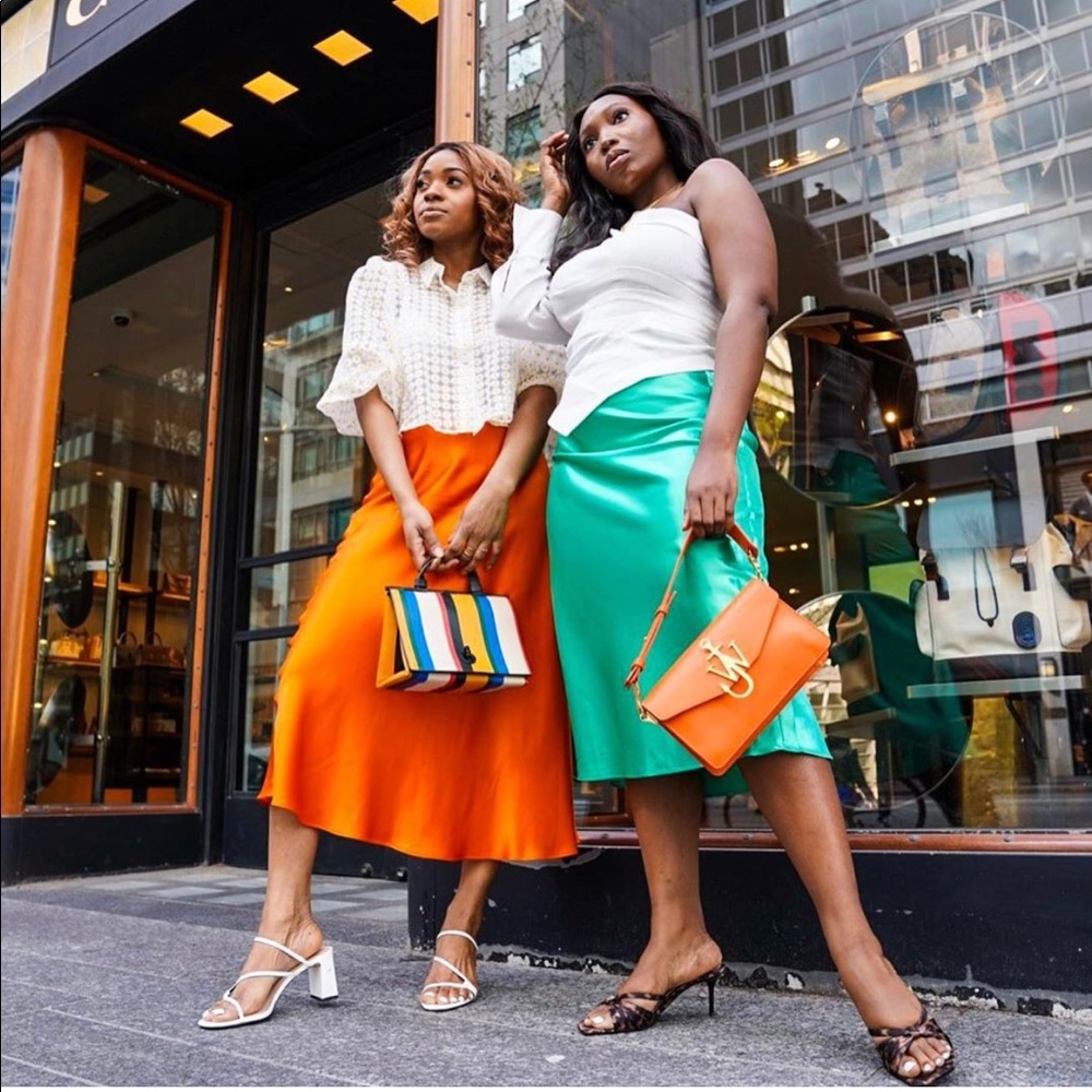 Brand New ZARA satin Orange Skirt